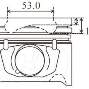 Toyota 1KD-FTV 53mm piston bowl size