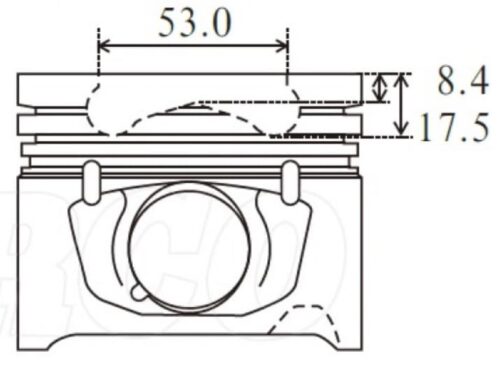 Toyota 1KD-FTV 53mm piston bowl size