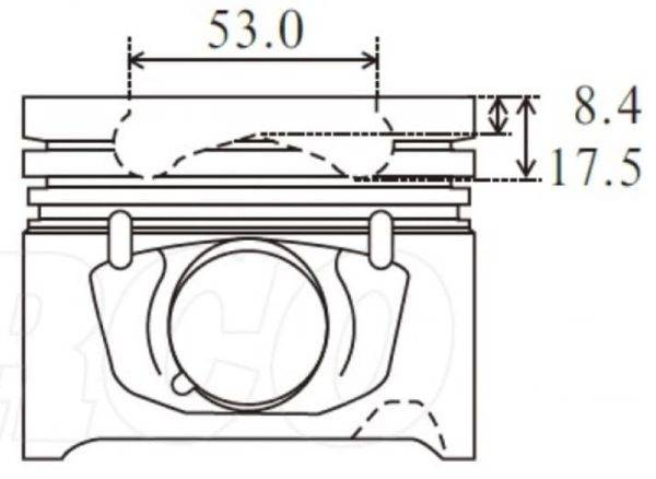 Toyota 1KD-FTV 53mm piston bowl size