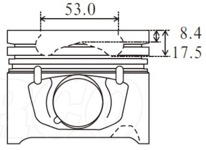 Toyota 1KD-FTV 53mm piston bowl size