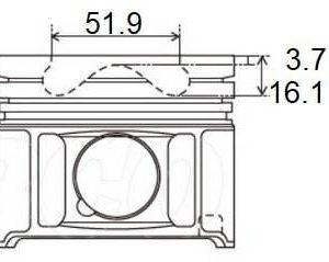 Toyota 1KD-FTV Pistons with 51.9mm bowl size