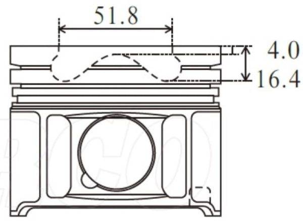 Toyota 1KD-FTV 51.8mm Piston Bowl Size