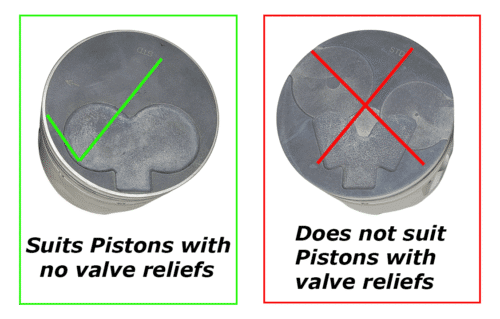 Toyota 1KZ-TE 3.0 Lt Pistons with no valve relief cutouts.