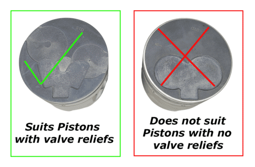 Toyota 1KZ-TE pistons with valve reliefs.