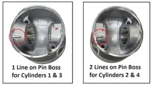Mitsubishi 4D56Di-T pin pin boss how to identify what cylinder the piston suits.