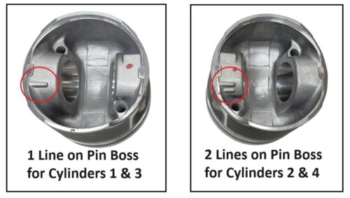 Mitsubishi 4D56Di-T pin pin boss how to identify what cylinder the piston suits.