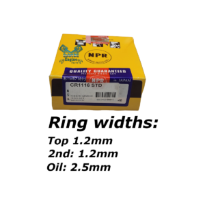 Nissan XTrail QR25DE CR1116 STD, Ring set in STD Size. Ring widths: 1.2 x 1.2 x 2.5mm