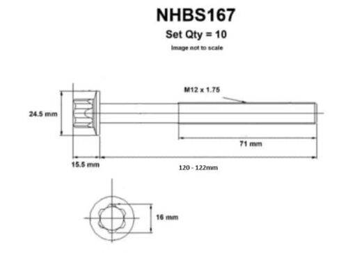 Nissan XTrail T31 2.5Lt QR25DE - Head Bolt Set - Spline - Image 2