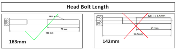 Toyota 2AZ-FE head bolts 161mm how to identify.