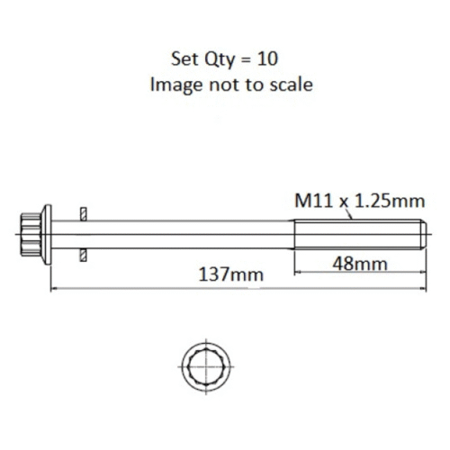 Suzuki Grand Vitara JB424 2.4 Lt J24B - Head Bolt Set - Image 2