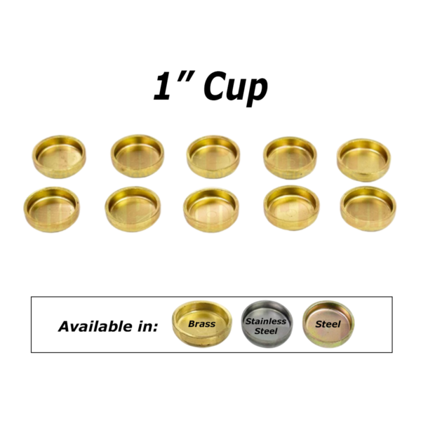 1 Inch Cup Welch Plugs pack of ten.