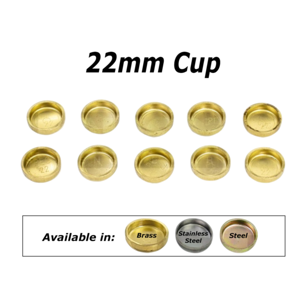 22mm Cup Welch Plug - Pack of 10