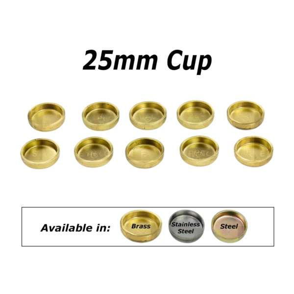 25mm Cup Welch Plugs pack of ten.