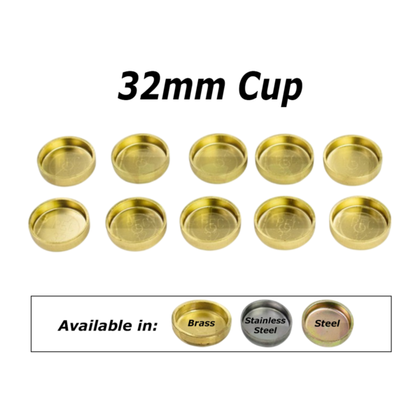 32mm Cup Welch Plugs pack of ten.