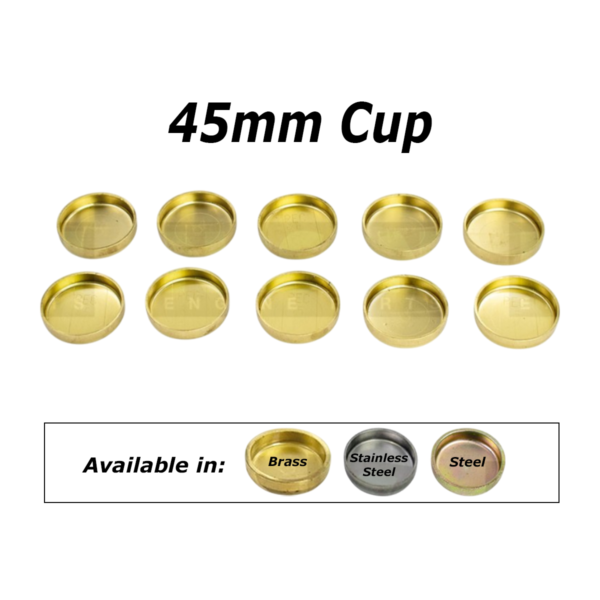 45mm Cup Welch Plugs pack of ten.