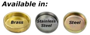 Welch plugs available in Brass, Stainless Steel or Steel.